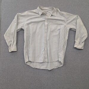 Faded Glory Men's X-Large Plaid‎ Long Sleeve Button Down Shirt 100% Cotton 17.5"